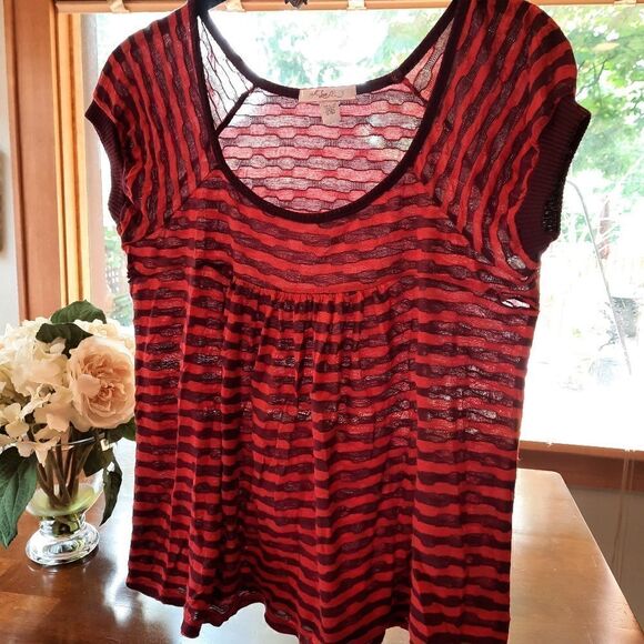 Anthropologie LUX Peasant Top Striped - Picture 2 of 8